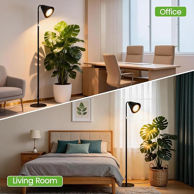 Grow Lights for Indoor Plants, 20W Full Spectrum Growing, 63in Adjustable Height Stand, 4/8/12/16H Auto Cycle Timer, 10 Levels Dimmable Remote Control Standing Grow Floor Lamp for Small to Tall Plant