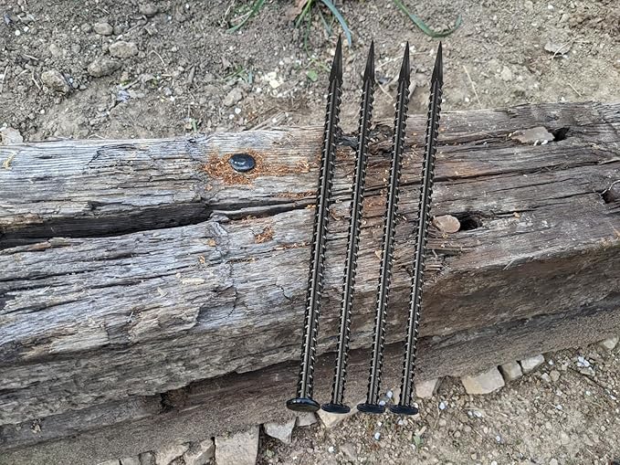 16 Inch Rebar Stakes,Ground Stake 1/2 Inch Diameter,Galvanized Steel Ground Anchors, Heavy Duty Metal Spikes,Asphalt Anchor,Used for Speed Bump Wheel Stop and Camping Tent(16 Pack ,Black)