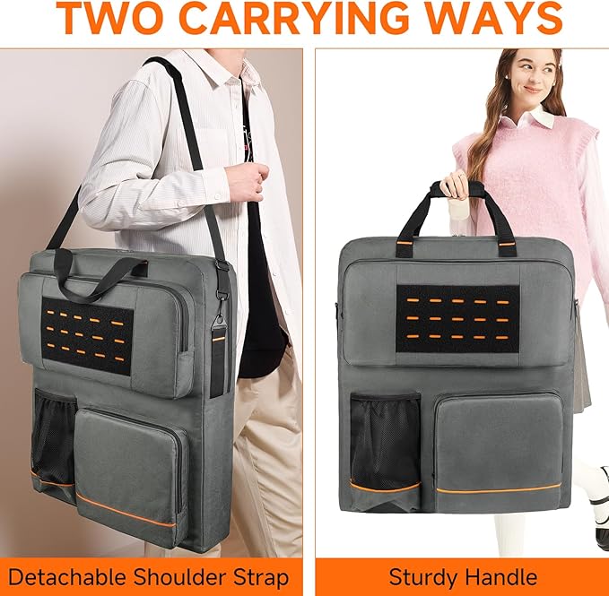 Solar Panel Storage Bag Compatible with Jackery SolarSaga 100/100X/200W & Anker Solix PS100/PS200, Padded Portable Carrying Case with Shoulder Strap & Pocket for Camping, RV, Outdoor, Gray