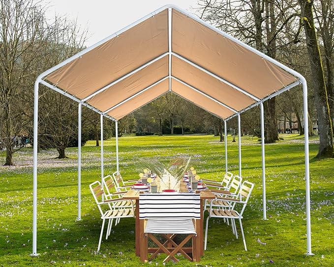 ABCCANOPY 10x20 FT Carport Garage Car Boat Shelter Party Tent, Beige