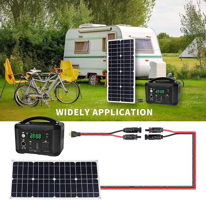 Ansoufien Solar Panel Connector to XT60 Connector Cable 5FT, 10AWG Solar to XT60 Charge Extension Cable XT60 (Plug Female) Cable for RV Folding Solar Panel, Portable Power Station, Solar Generator