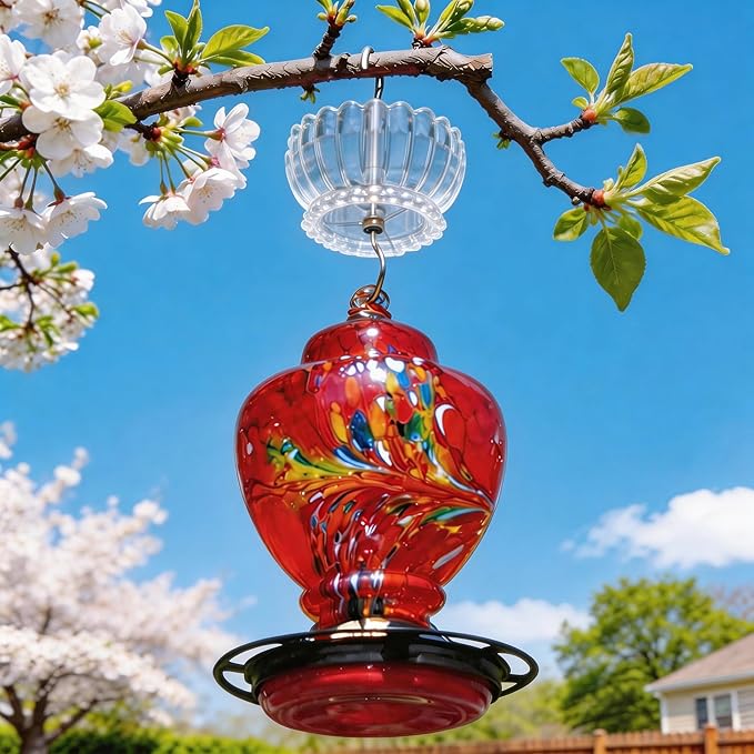 Extra Large Ant Moat for Hummingbird Feeder - Pack of 2PC x 9 OZ Capacity Insect Guard Daisy (Clear)