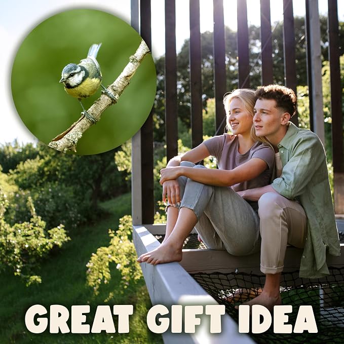 SWISSINNO Bird Feeders - No Mess Hanging Bird Feeder for Outdoors - Smart Birds Davos Spill Proof Wild Cardinal & Small Bird Feeder with Integrated Seed Catcher Tray - Dual Chamber - Green