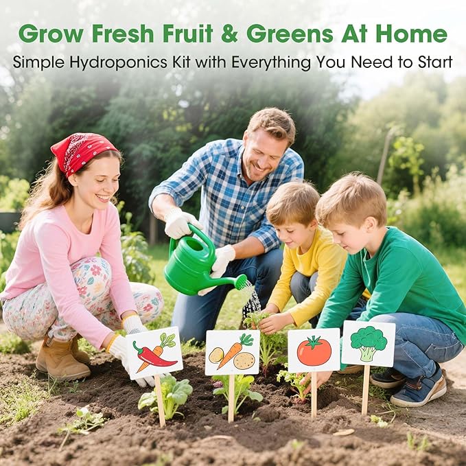 129Pcs Hydroponic Pods Kit with A&B Plant Food, Hydroponic Pods with 50 Grow Sponges, 50 Plant Labels,12 Grow Baskets, 12 Grow Domes and 1 Tweezers - Hydroponics Supplies