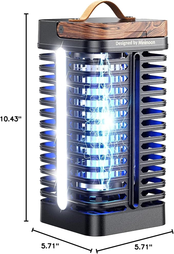 Minimoon Bug Zapper Outdoor with Dual LED Lights, 15W Mosquito Zapper 4200V Electric Fly Trap, Western Theme, IPX4 Waterproof, 5.9 Ft Cord, Fly Zapper for Backyard, Patio, Indoor