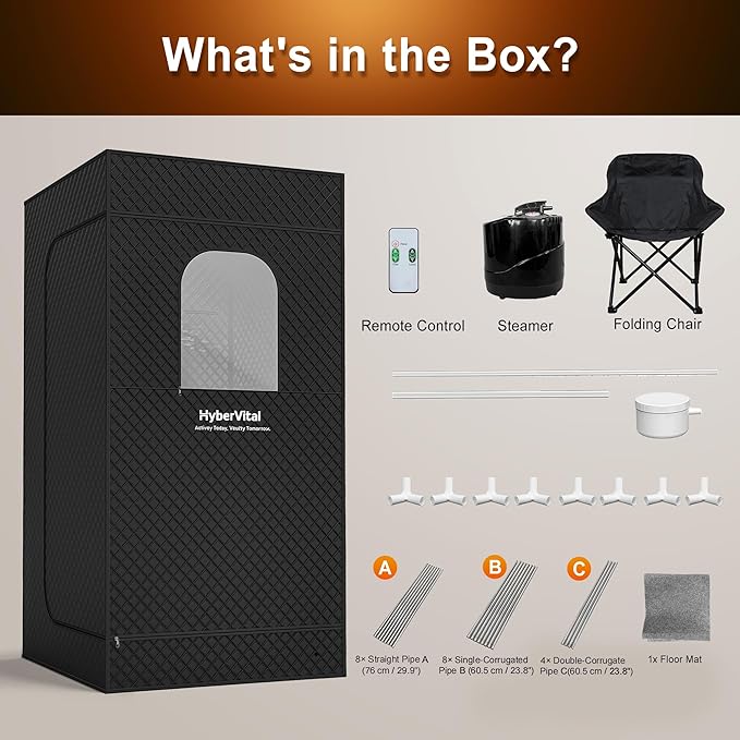 Portable Sauna for Home, Spacious Sauna Tent with 3.0L Fast-Heating Steamer Steamer & Ergonomic Chair for Full Body SPA, Easy Assembly Quick Heat-Up Sauna Experience