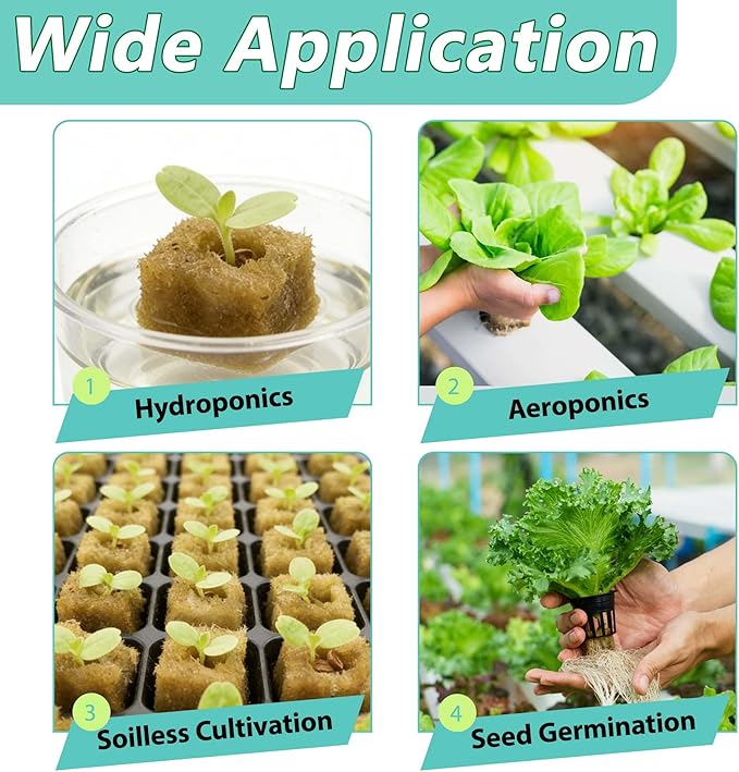 600 PCS 1 Inch Rockwool Cubes for Hydroponics, Rock Wool Hydroponic Planting Blocks with 20 Plant Name Tags, Rockwool Starter Plugs for Seedling & Cutting in Soilless Cultivation (12 Sheets)