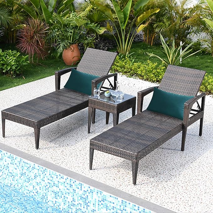 VAKADO Outdoor Waterproof Throw Pillow Covers 12x20 Set of 2 Decorative Teal Green Blue Patio Furniture Summer Cushion Cases Outside Decor for Couch Garden Bench Porch