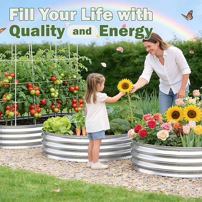 Galvanized Raised Garden Bed Outdoor, 6x3x1ft Metal Heavy Duty Planter Boxes for Gardening, Easy Assemble Large Oval Plant Container Kit for Vegetables, Flowers, Fruits, Silver, 1 Pack