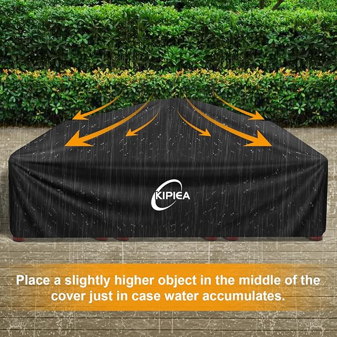 Kipiea Outdoor Furniture Covers Waterproof, 420D Heavy-Duty Patio Furniture Set Covers, No Tears Anti UV No Fading(138" L x 103" W x 36" H)