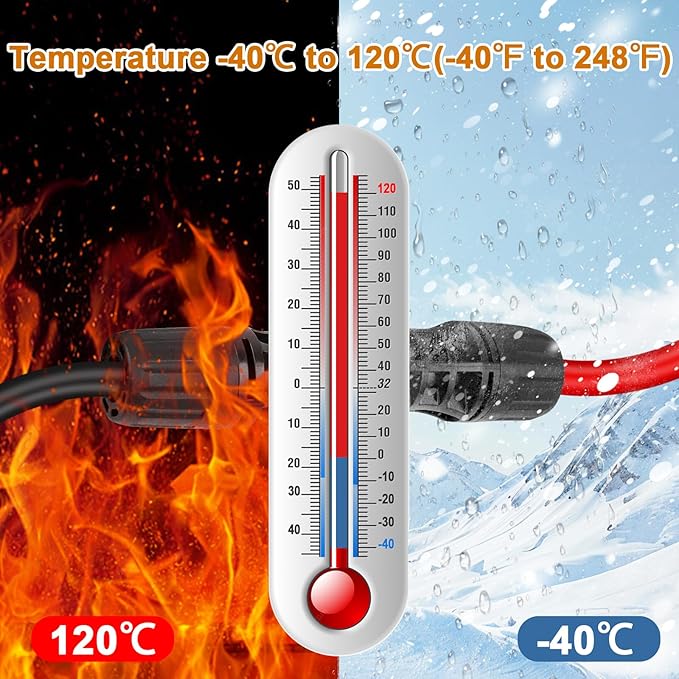 8AWG Solar Cable - 10FT Solar Panel Extension Cord 8 Gauge PV Wire with Flame Retardant Protective Sleeving Female & Male Waterproof Connector for RV, Photovoltaic Systems, Solar Panels (10 Feet)