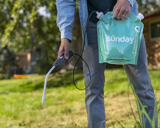 Sunday Dandelion Doom Concentrate Kit, Lawn Weed Killer for Spot Treatment, Kills Dandelion, Clover, Chickweed, Moss Without Harming Grass, (2) 5 fl oz Concentrate + Reusable Pouch + Wand Sprayer