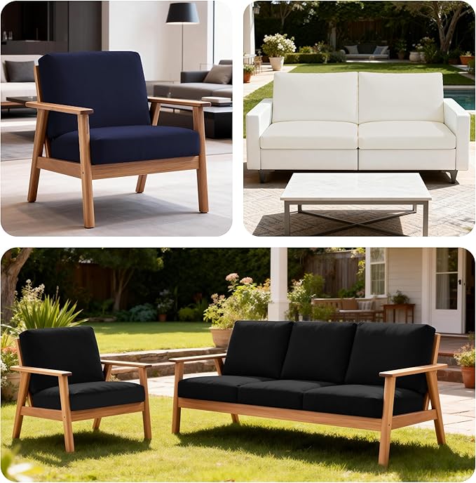 BIETYONE 4Pcs Patio Stretch Cushion Covers,Outdoor Sofa Replacement Cover Slipcovers for Patio Furniture Cushion Covers, Washable Reusable Furniture Protector