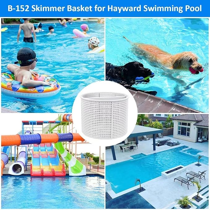 7'' Pool Skimmer Basket for Inground Pool Compatible with Hayward Skimmers Basket SPX1082CA & Aladdin B-152 Skimmer, Model SP1082 SP1083 SP1084 1085 SP1075 1075T 1076 1077 SP1082CA Pool Filter Basket