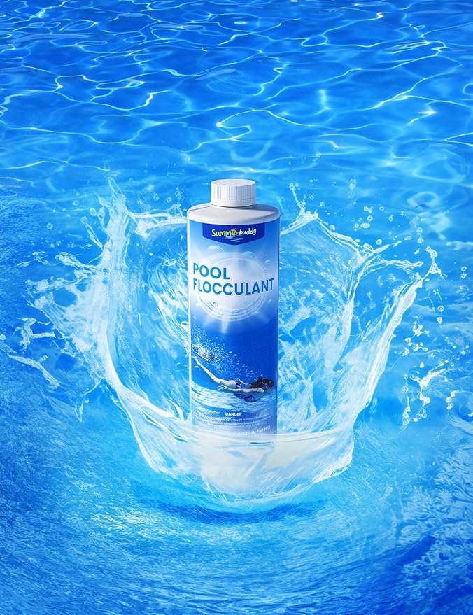 SUMMERBUDDY Swimming Pool Flocculant, Clears Cloudy Water Fast,Works with Any Pool Type,32oz