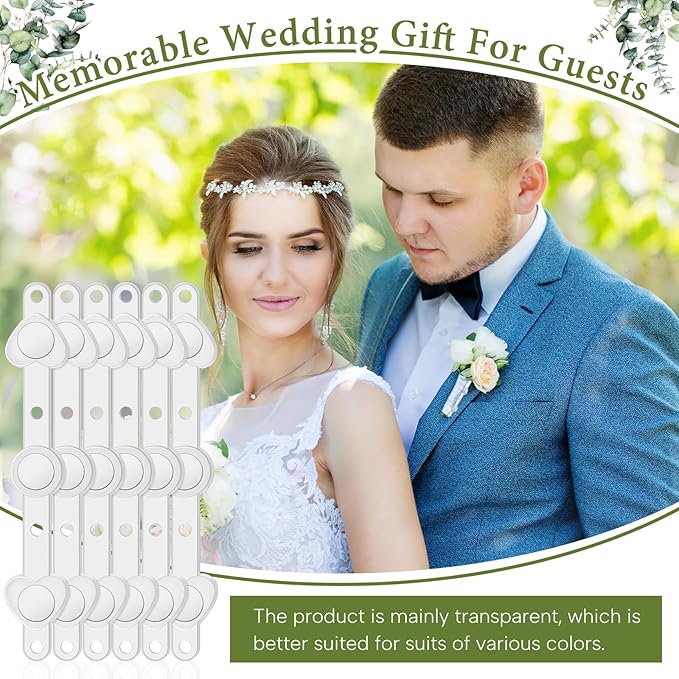 Waydress 30 Pairs Floral Boutonniere Magnets Small Corsage Fix Boutonniere Magnets Corsage Pins Brooches Flower Stick for Handmade Wedding Bride Groom Flower (Clear)