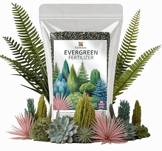 Gardenera Evergreen Fertilizer β All-Purpose Granular Plant Food for Outdoor Trees and Shrubs, Azaleas, Magnolias, Pines & Arborvitae β Slow-Release Formula (20 Quarts)