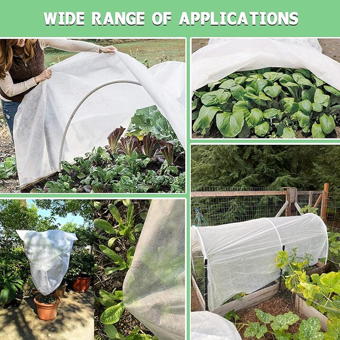 Plant Covers Freeze Protection, 7'x 100' Frost Cloth for Outdoor Plants, Winter Plant Cover for Frost Protection, Plant Blanket Floating Row Covers for Garden and Tree