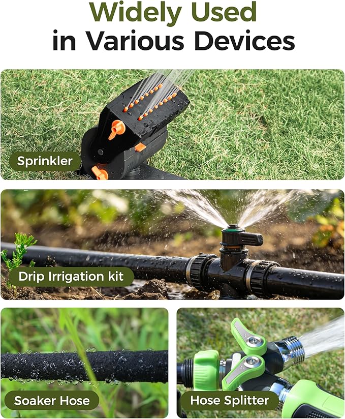 Diivoo Brass 3 Zone Sprinkler Timer, Programmable Hose Timers for Watering 3 Outlet with Large Display, Rain Delay & Manual Mode for Outdoor Automatic Irrigation of Garden, Lawn, Yard