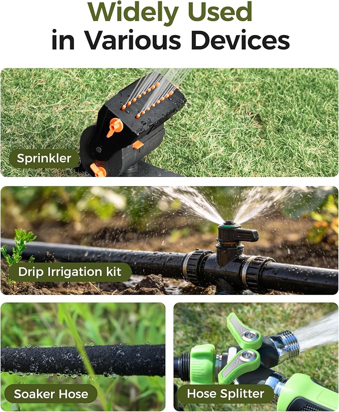Brass Sprinkler Timer 3 Zone, Diivoo Water Hose Timer 3 Outlet for Garden, Programmable Automatic Irrigation with Rain Delay and Manual/Auto Mode Watering for Lawn, Yard, Pool