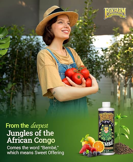 FoxFarm Bush Doctor Bembé Sweet & Dandy Liquid Plant Fertilizer - Complex Nutrient Blend - 0-1-3 PK Fertilizer for In-Ground & Hydroponic Gardens - 1 Pint