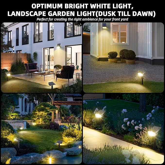 LEREKAM Solar Spot Lights Outdoor Landscape Lights, 40 LEDs Solar Landscape Spotlights Outdoor Waterproof Auto On/Off Garden Lights, Outdoor Lights for Yard Palm Trees Driveway Patio Pool