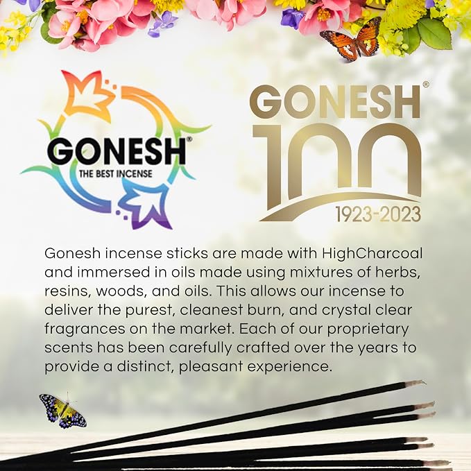 Gonesh Scents of Spring - Incense Sticks Variety Pack - Non-Toxic 10” Slow Burn Aromatic Sticks - Luminous Tranquility, Pamplemousse, Fluorescent Blossoms, Bright Sunflowers - 30 Count Each