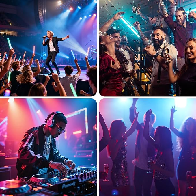 DJ Light T-Bar Extension Cross Bar, 39.3 Inch 12 in 1 Rechargeable DJ Lighting for Par Can Strobe Light, for Stages, Banquet, Party, Suitable for 35mm Diameter Pole (Stand Not Include)