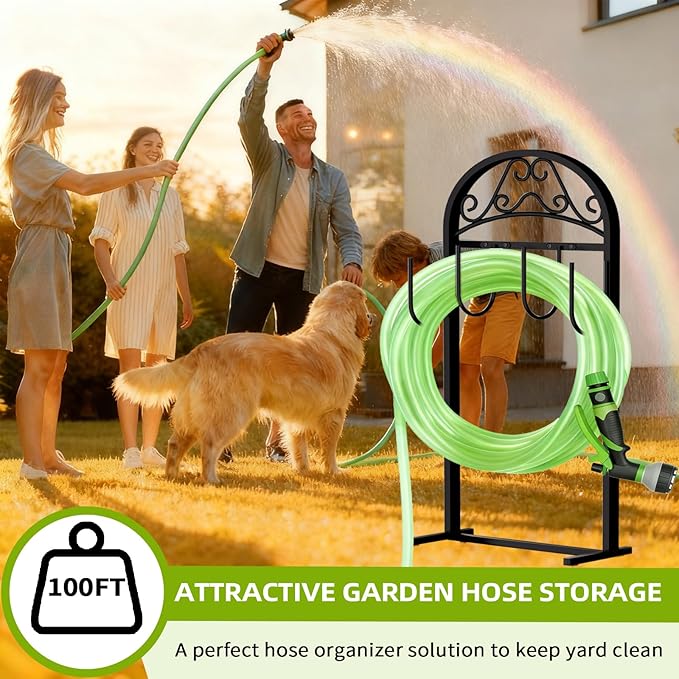 Garden Hose Holder,2-Pack Freestanding Hose Holder Heavy Duty Hose Hanger,Sturdy Hose Stand for Lawn & Yard Hose Storage Rack