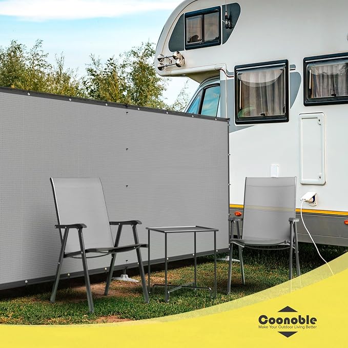6' x 71' Gray Outdoor Privacy Screen Freestanding 240 GSM Privacy Fence Panels for Outside, Pool Fences with Poles, Backyard Temporary Fencing, Privacy Wall Ground Pole Fence