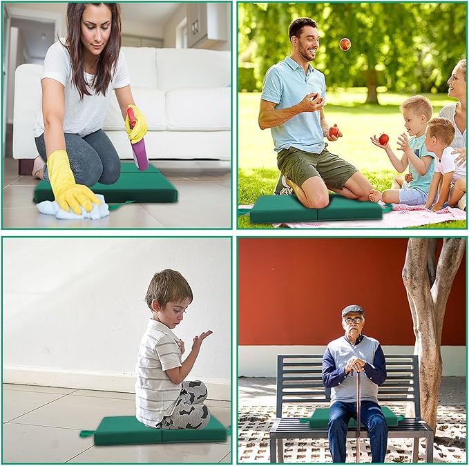 Kneeling Pad, Soft Foam Cushion for Knee Support, Water Resistant, Gardening, Baby Bath, Workout Supplies, Lightweight(Green)