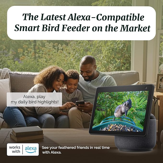 Kiwibit Smart Bird Feeder 4K AI Camera with Solar Panel, No Subscription, Lifetime AI Feature Included, 4K Video Live Stream, 8MP Photos Auto Capture, Bird Species Identification, Bird Notification