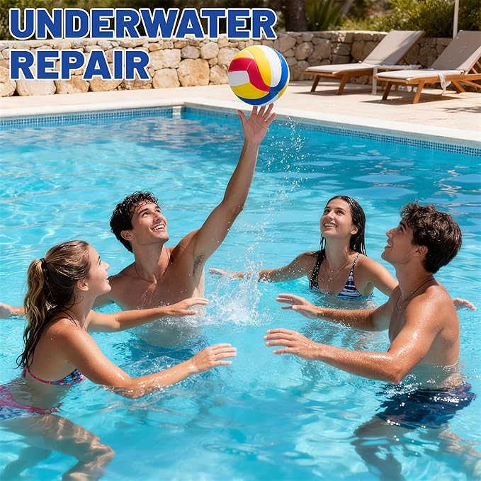Pool Putty, 17.6oz/500g 2 Part Epoxy Pool Putty for Underwater or Above-Water Crack Leak Filling and Repair, Sealing and Repair of Holes and Damage in Fiberglass, Concrete and Tile Surfaces (White)