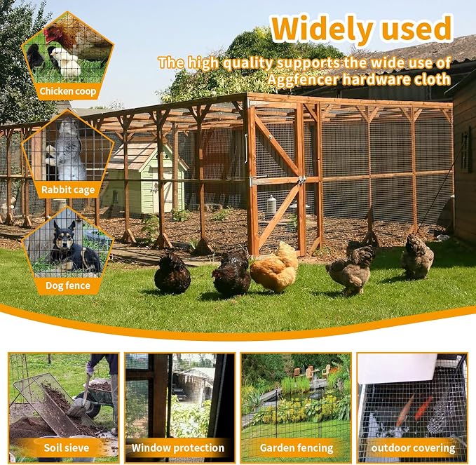 Garden Fence 48in x 100ft, 2 x 3 Inch 16GA, Chicken Wire Mesh Garden Border Fencing Roll Vinyl Coating Metal Wire Mesh Hardware Cloth for Yard Vegetable Plant Protection Poultry Netting