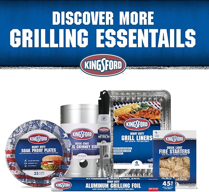 KINGSFORD Heavy Duty Deluxe Charcoal Chimney Starter, Large Capacity Zinc Steel BBQ Fire Starter with Heat Shield and Stay-Cool Handle, Vented Base Air Vents for Fast Even Lighting