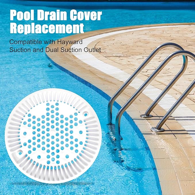 WGX1048E Pool Main Drain Cover Compatible with Hayward Suction and Dual Suction Outlet, Pool Drain Cover (1 Pack)