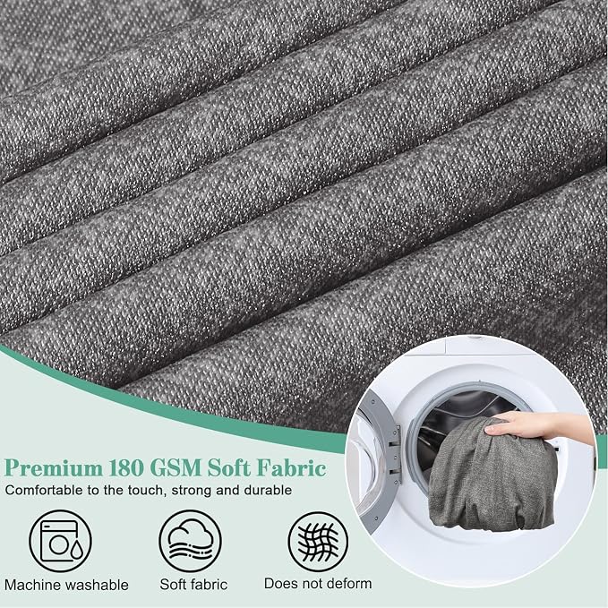 pickyNproud 14Pcs Patio Cushion Covers Stretch Outdoor Couch Cushions Slipcovers Replacement Washable Furniture Protector with Elastic Bottom Sofa Chair Seat Cover, Textured Charcoal Gray