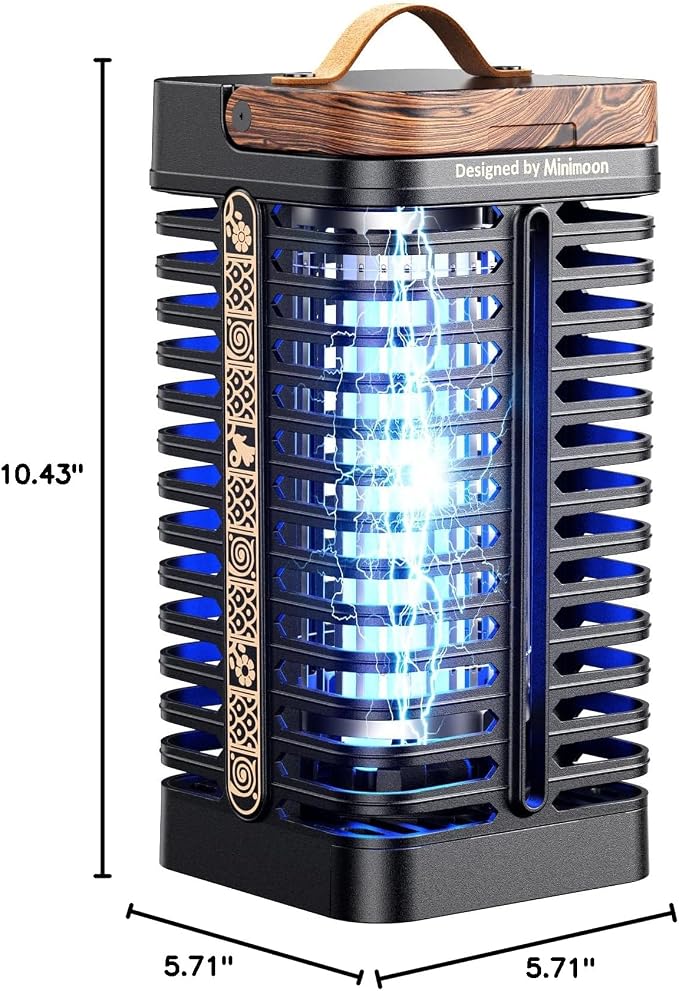 Minimoon Bug Zapper Outdoor & Indoor 4200V Electric Mosquito Zapper 15W Fly Trap, Western Theme,Waterproof, 5.9 Ft Cord, Fly Zapper for Home, Patio, Backyard