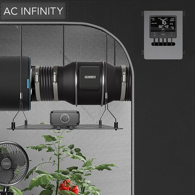AC Infinity CLOUDLINE PRO T4, Quiet 4” Inline Duct Fan with Temperature Humidity VPD Controller, WiFi Integrated App Control - Ventilation Exhaust Fan for Heating Cooling, Grow Tents, Hydroponics
