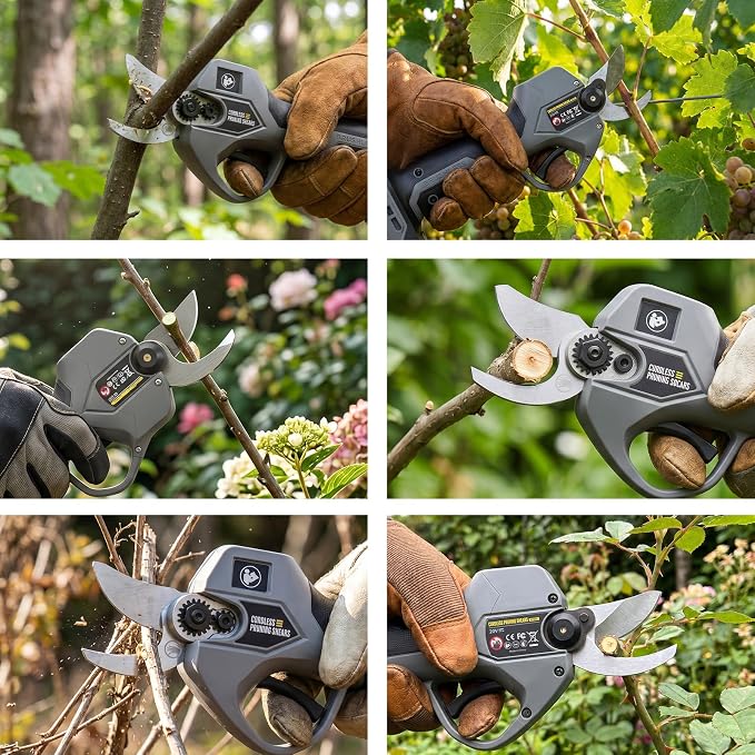Electric Pruning Shears for DeWalt 20V Battery, Brushless Cordless Trimmer Branch Cutter with SK5 Blades, Adjustable Cutting Diameter 0.8-1.2 Inch for Garden Tree Pruner Branch(Tool Only)