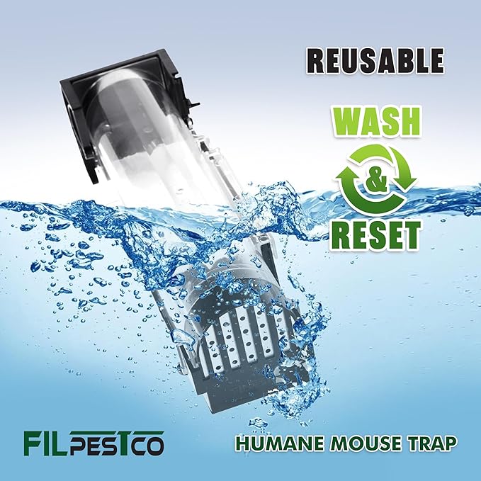 Humane Mouse Trap, Live Rat Traps Indoor for Home, 4 Count