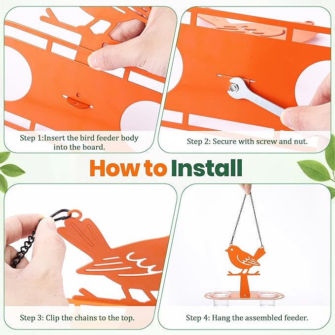 Oriole Feeder for Outdoors, Unique Bird Shaped Baltimore Oriole Feeder with 2 Jelly Cups & Orange Holder, Built-in Ant Moat, Orange Bird Feeders for Outdoors Hanging for Backyard(1 Pack)