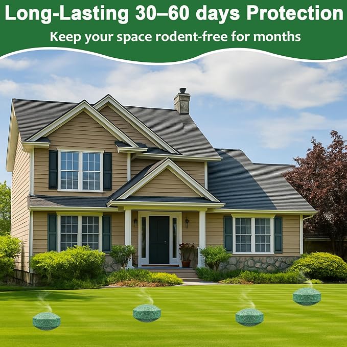 28-Pack Mouse Repellent, Long-Lasting Rodent Protection for Indoor and Outdoor Spaces, Safe for Kitchens, Gardens, RVs, and Family Areas (Dark Green)