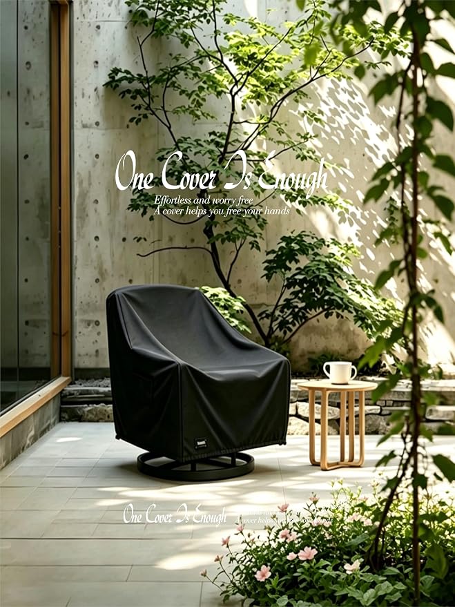 JinHrtoyi Outdoor Chair Covers 2 Pack,33Wx35Dx36H inches Patio Chair Cover,100% Waterproof Heavy Duty Outdoor Furniture Covers Waterproof,Light Brown Minimalism Style Patio Furniture Cover