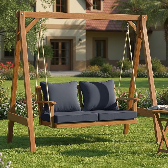 Summsun Outdoor Chair Cushion 19 x 19 Inch, Backrest and Seat Cushion Set for Patio Furniture with Water Resistant Removable Cover, Dark Grey, Set of 2