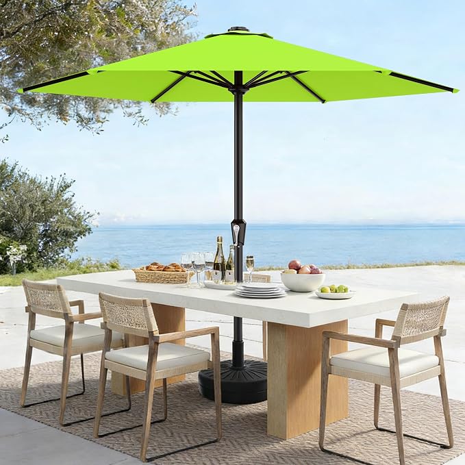 AreShark 11 FT Patio Umbrella for Outdoor, Outdoor Table Umbrella with Push Button Tilt and Crank, Outdoor Patio Umbrellas with 6 Sturdy Ribs, Patio Umbrellas for Market, Garden, Pool (Apple Green)