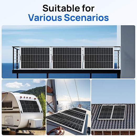 ECO-WORTHY 2pcs 130 Watt (260W) 12BB Flexible Solar Panels,23.5% High-Efficiency Waterproof Monocrystalline Lightweight Solar Panel for RV,Boats,Curved Surfaces,Roofs,Cabin