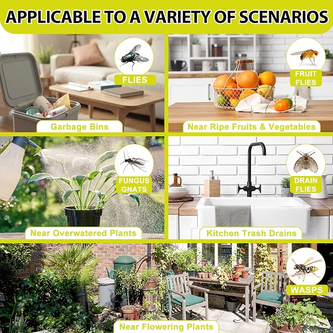 4 Pack Carpenter Bee Traps for Outside with Fluorescent, Wasp Trap Outdoor Hanging, Wasp Fly Catcher Hunter Killer Fly Traps for Hornet, Gnat, Mosquito, Flying Insect