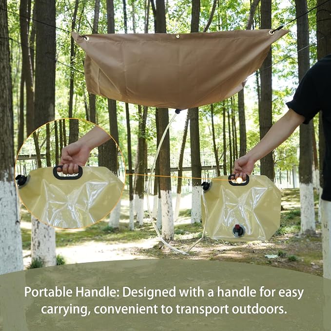 GARVIN Portable Rainwater Collection System for Camping – 5FT x 5FT Hanging Tarp with 2.2-Gallon Collapsible Water Storage Bag, Emergency Survival Hydration Gear, Lightweight & Easy Setup