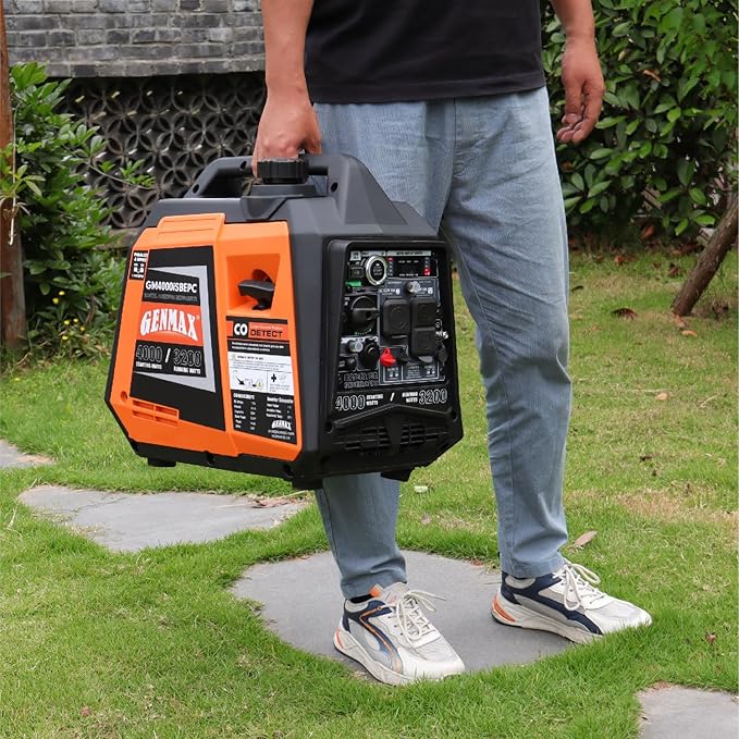 GENMAX Generator,EPA Compliant, Eco-Mode Feature, Ultra Lightweight for Backup Home Use & Camping